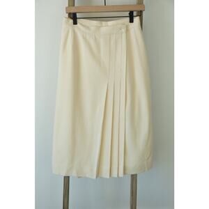 Union Vintage The Villager Skirt 1980s Midi Pleated Ecru HighWaist Retro 12